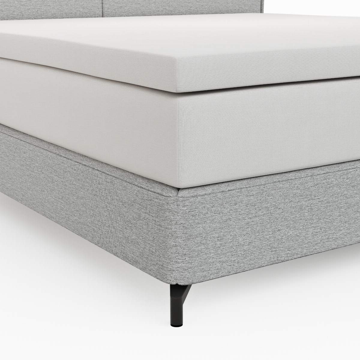 Boxspringbett Alpin - Liegefläche 200x200cm, Stoff, Grau