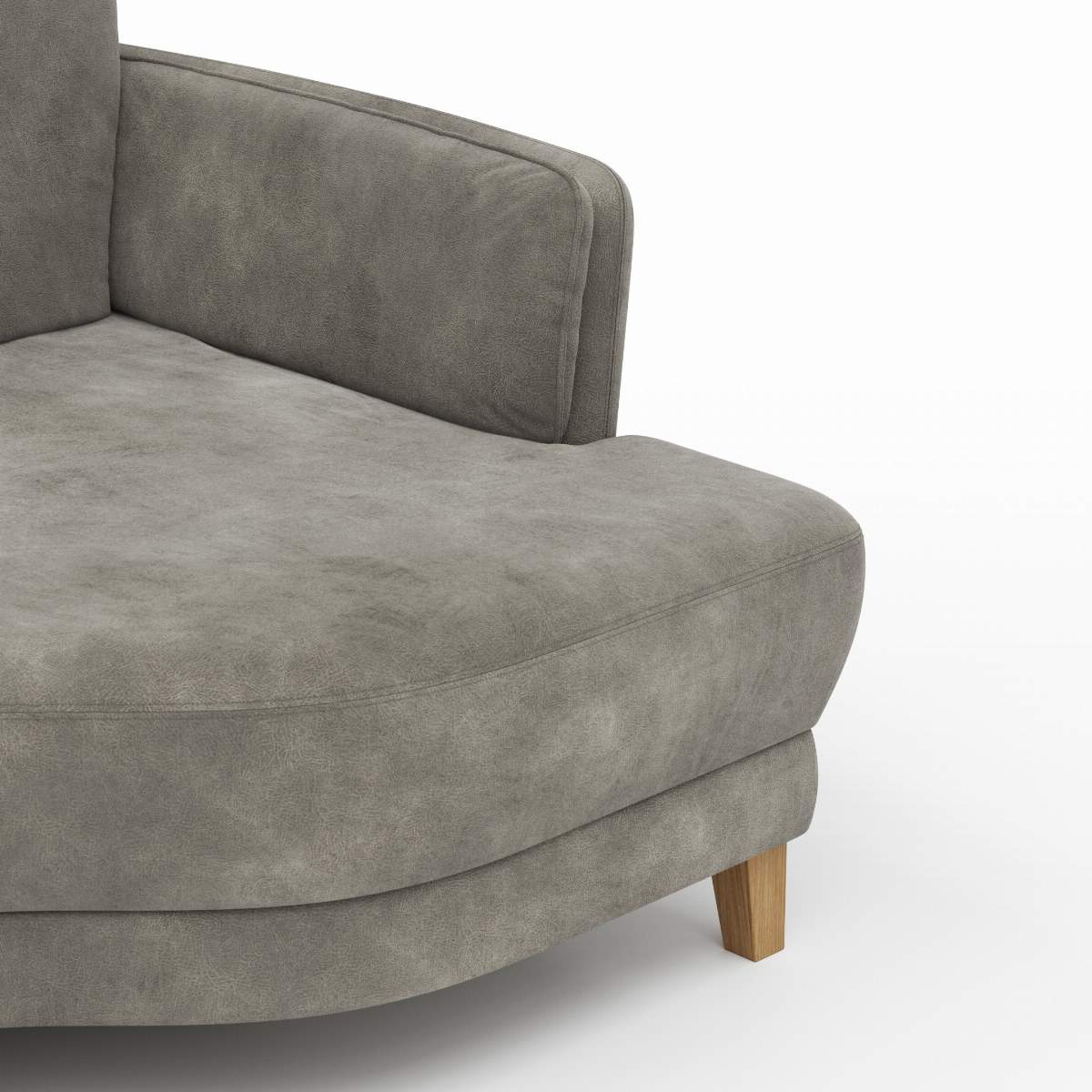 Sofa Stamford - Ecksofa 2-sitzig und Abschlusshocker links mit 3,5-Sitzer, Bogen rechts, Stoff, Anthrazit