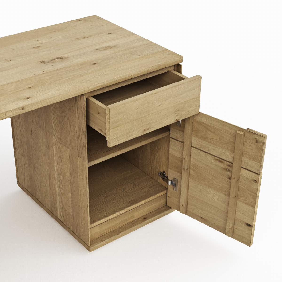 Sideboard Amora - schwenkbar, Wildeiche massiv bianco