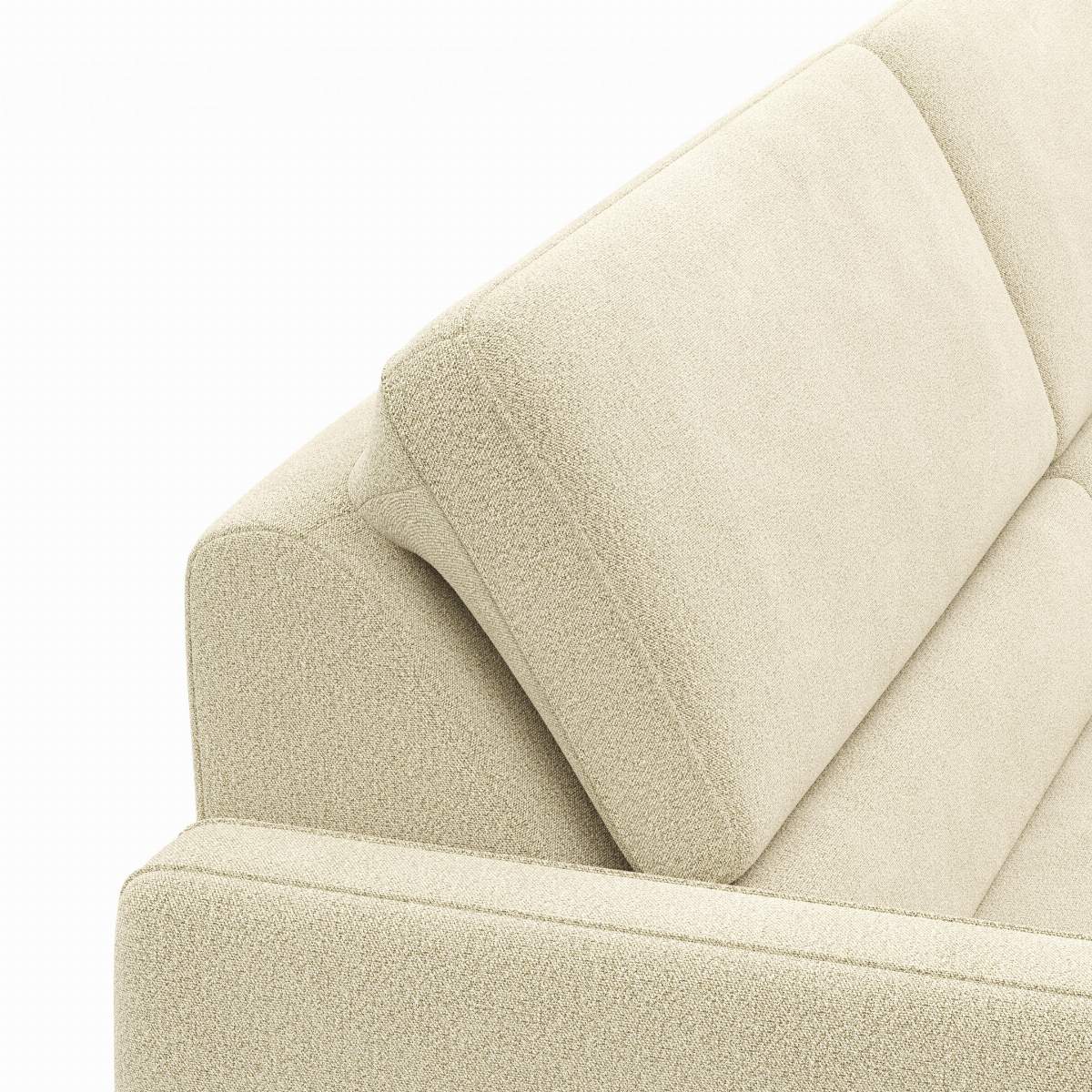 Ecksofa Valera - 3-Sitzer mit Longchair rechts inkl. Rückenlehne verstellbar, Stoff, Natur
