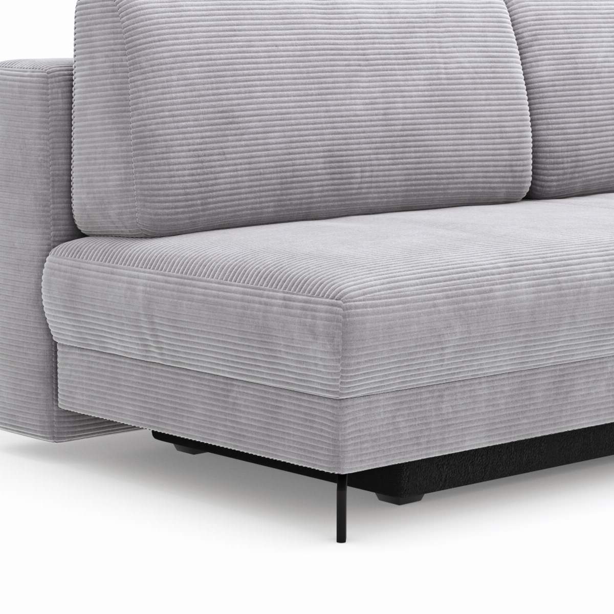 Schlafsofa Salema - 3-Sitzer mit Schlaffunktion (Liegefläche ca. 150x200cm), Stoff, Hellgrau