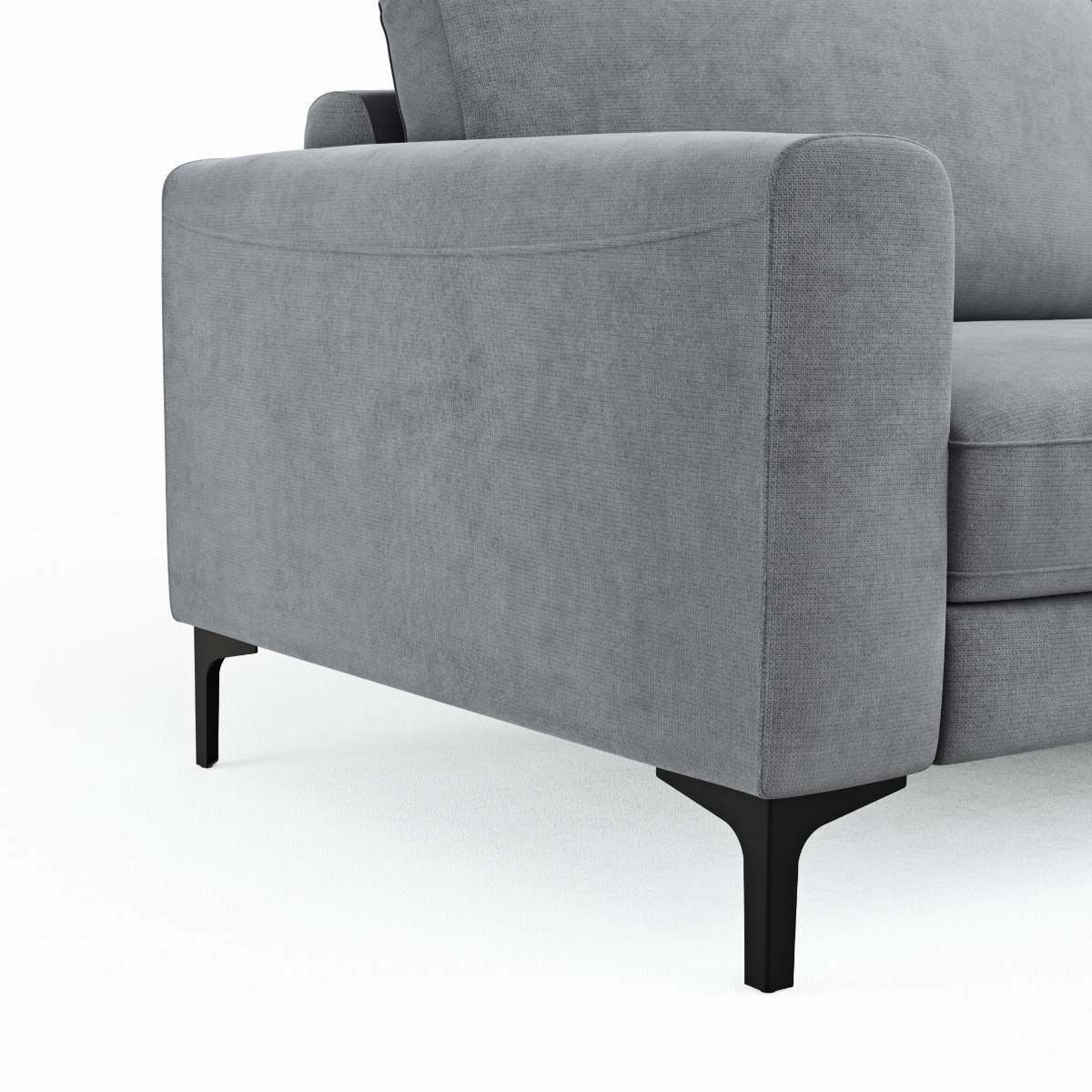 Ecksofa Oviedo - Ecke links mit 2,5-Sitzer, Stoff, Grau