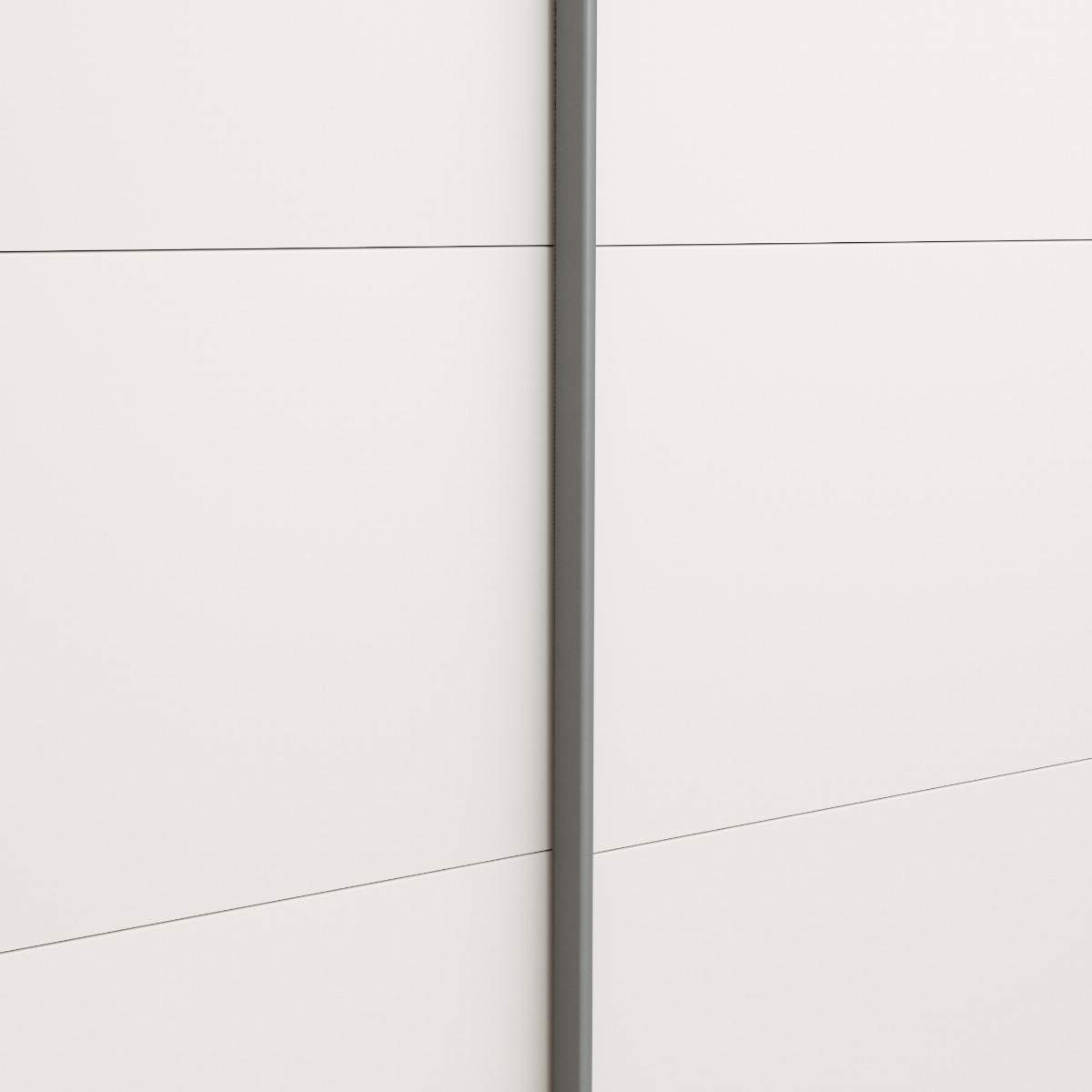 Schwebetürenschrank Viana - B ca. 241 cm, Lack, Weiß