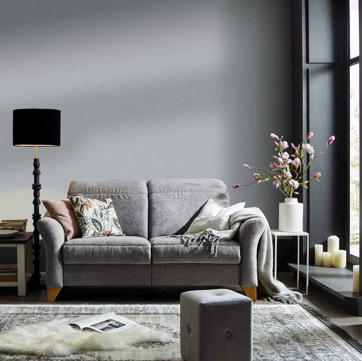 Sofa Canterbury - 2,5-Sitzer, Stoff, Silbergrau