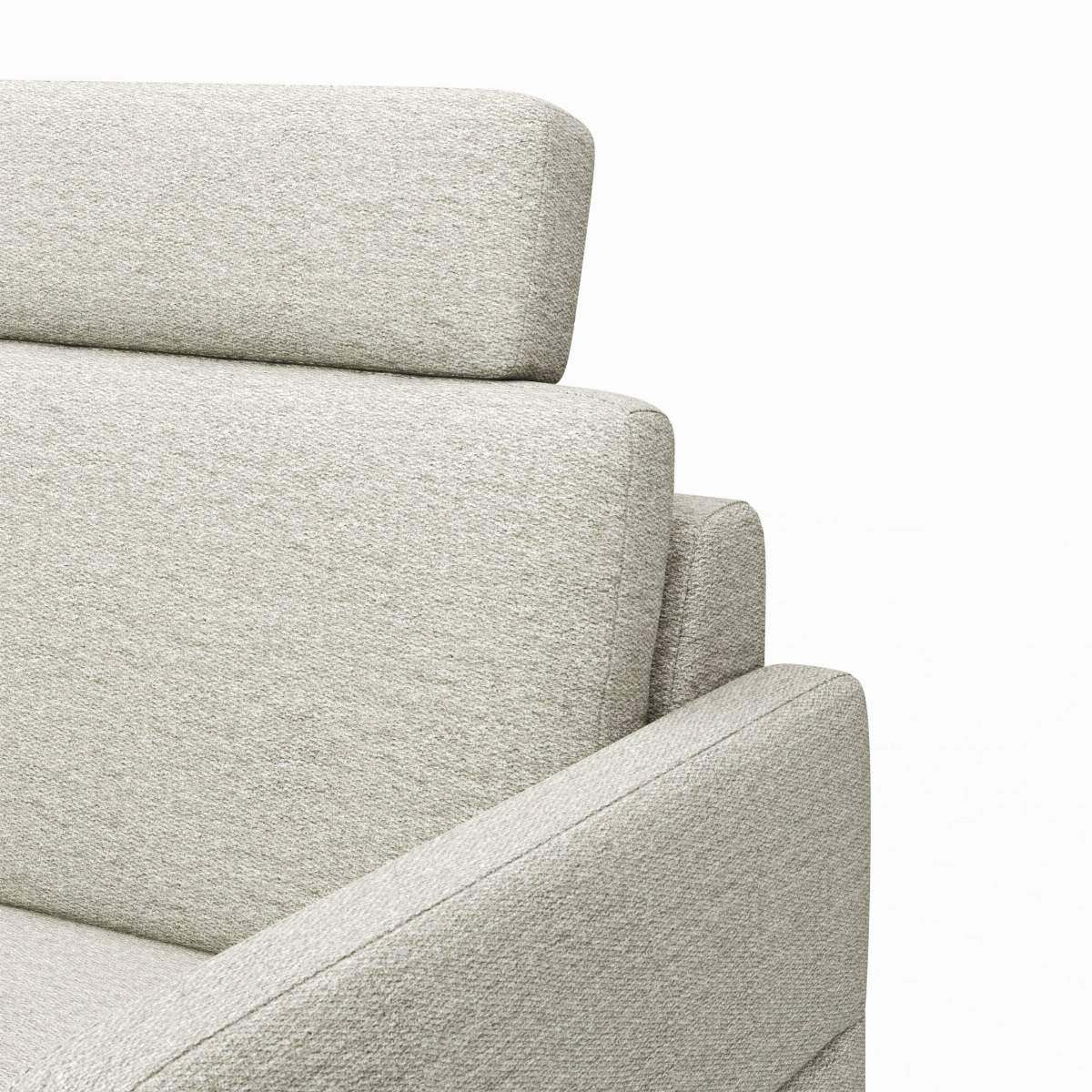 Ecksofa Arima N - Longchair links mit 2,5-Sitzer inkl. Relaxfunktion und Sitzvorzug (motorisch), Stoff, Creme