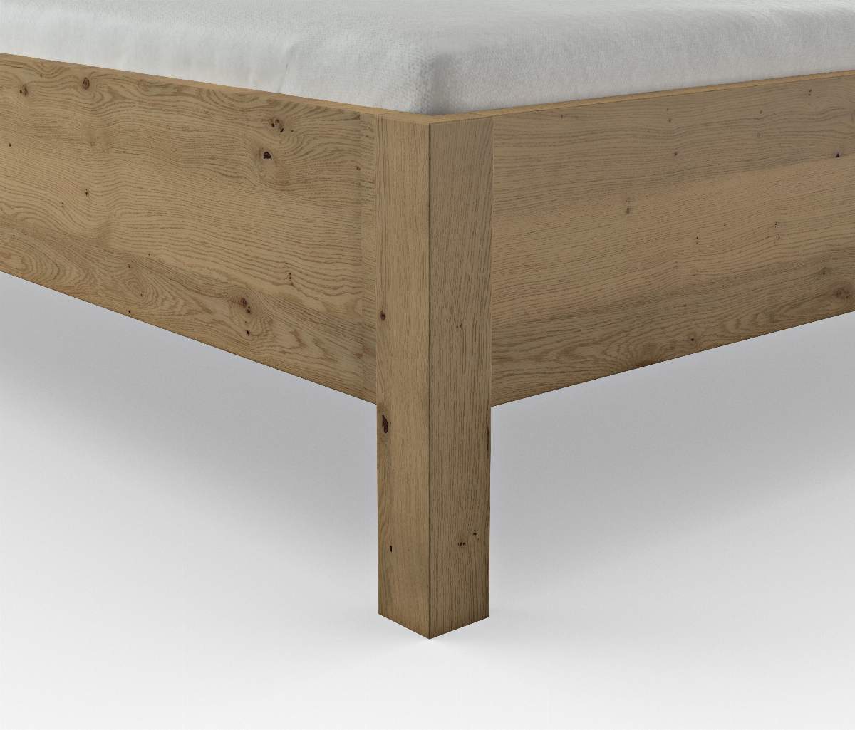Bett Viana - Liegefläche ca. 180x200 cm, Balkeneiche furniert, Kunstleder Anthrazit