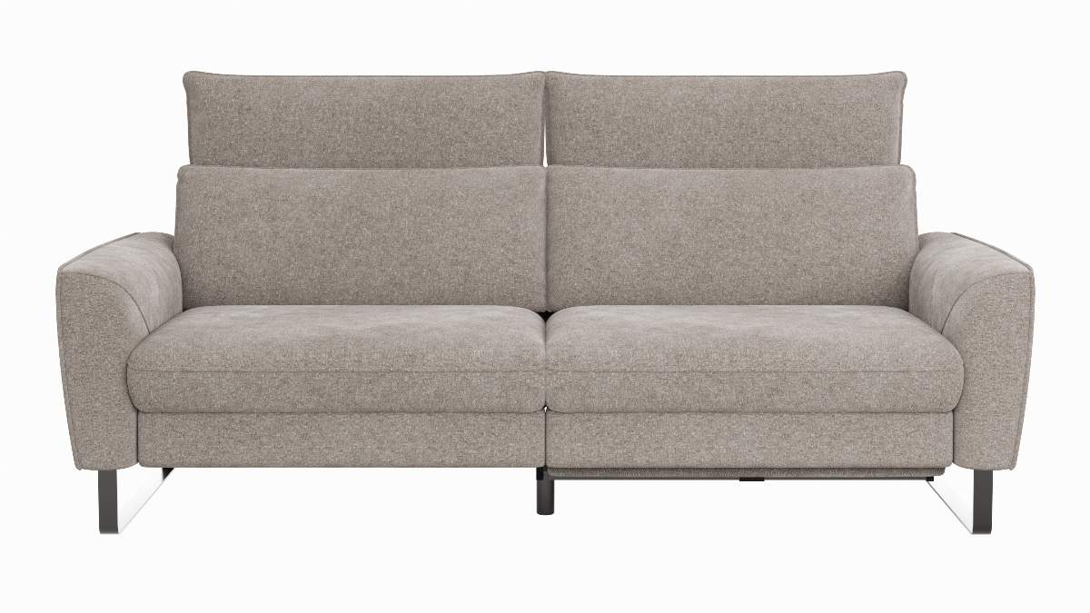 Sofa Avela - 3-Sitzer inkl. Relaxfunktion motorisch und Kopfteil verstellbar, Stoff, Bisquit