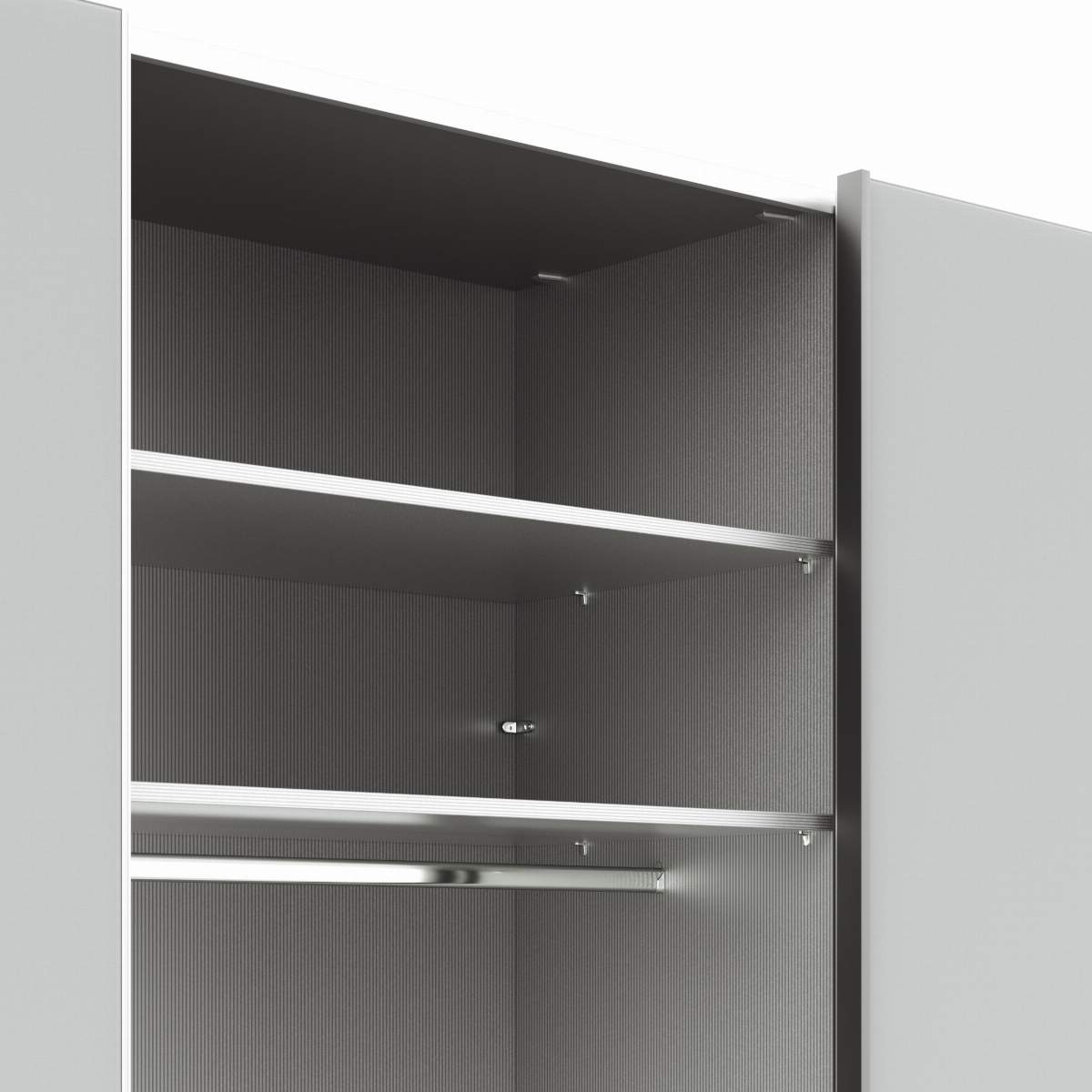 Schwebetürenschrank Marbella - B ca. 300 cm, Glas, Weiß