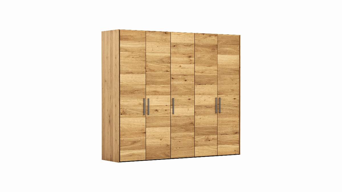Drehtürenschrank Colorado - B ca. 256 cm, Wildeichefurnier natur