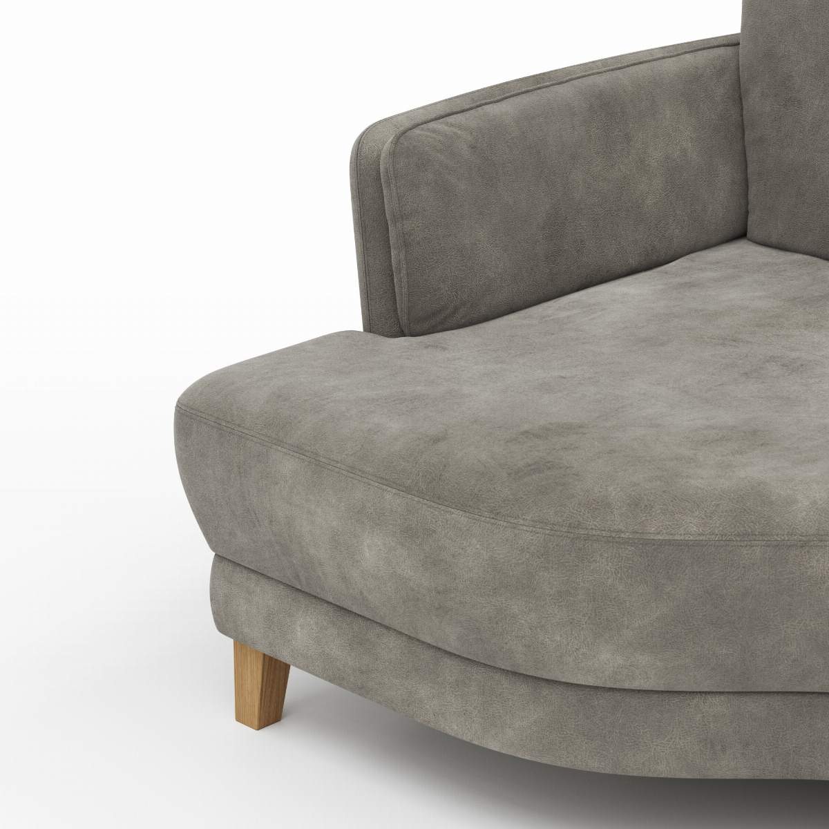 Sofa Stamford - 3,5-Sitzer, Bogen links mit Ecksofa 2-sitzig und Abschlusshocker Rechts, Stoff, Anthrazit