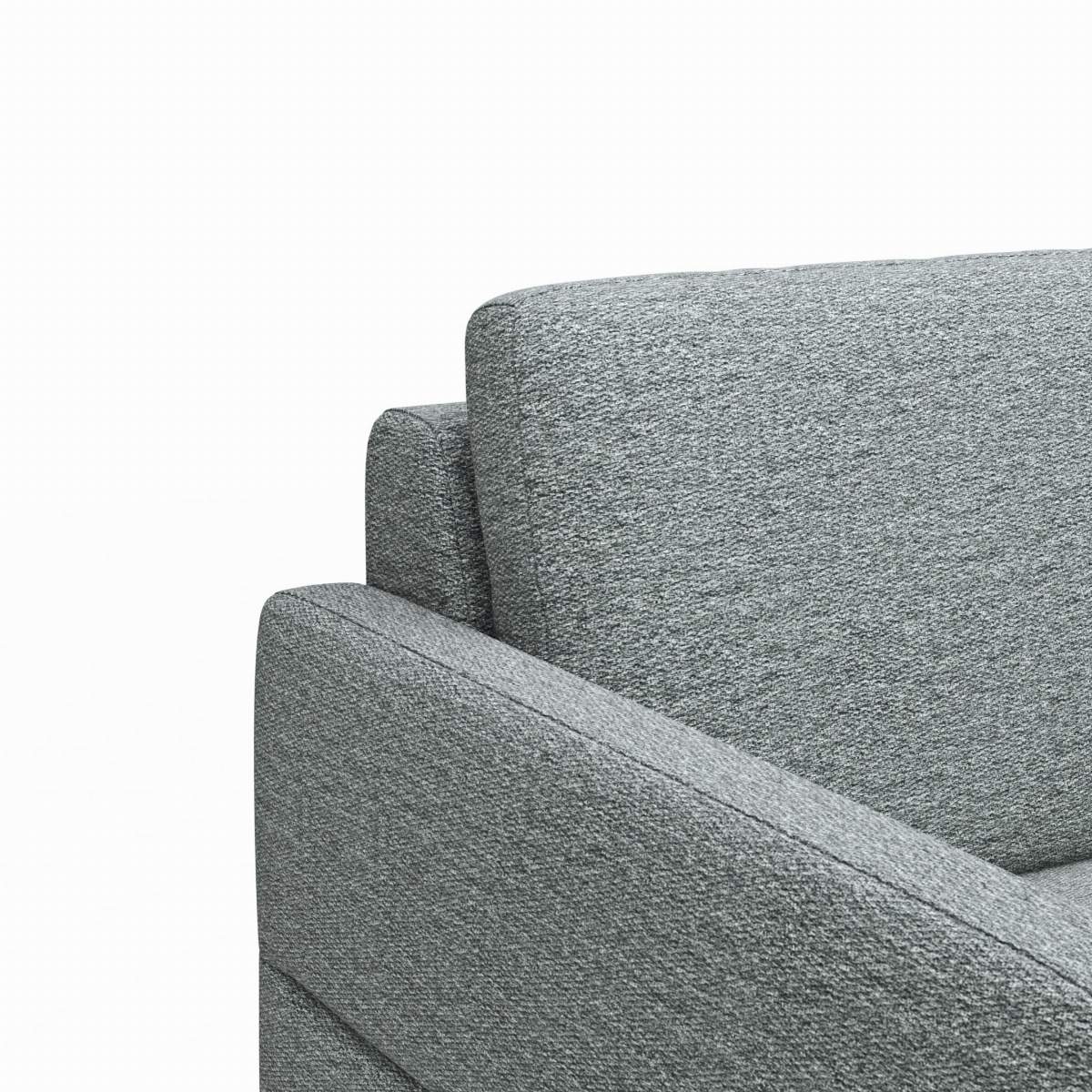 Ecksofa Arima N - 2,5-Sitzer, Longchair rechts, Stoff, Hellgrau