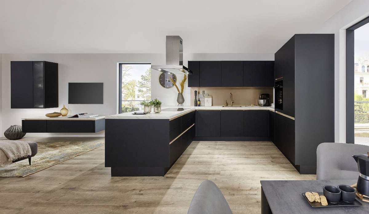 L-Küche 33.170 2 325, schwarz premium matt