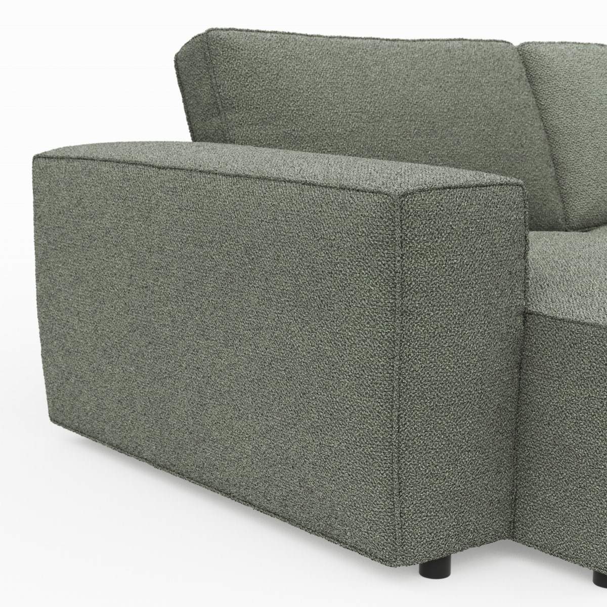 Bigsofa Lilaia - 3-Sitzer Tief, Stoff, Olivgrün