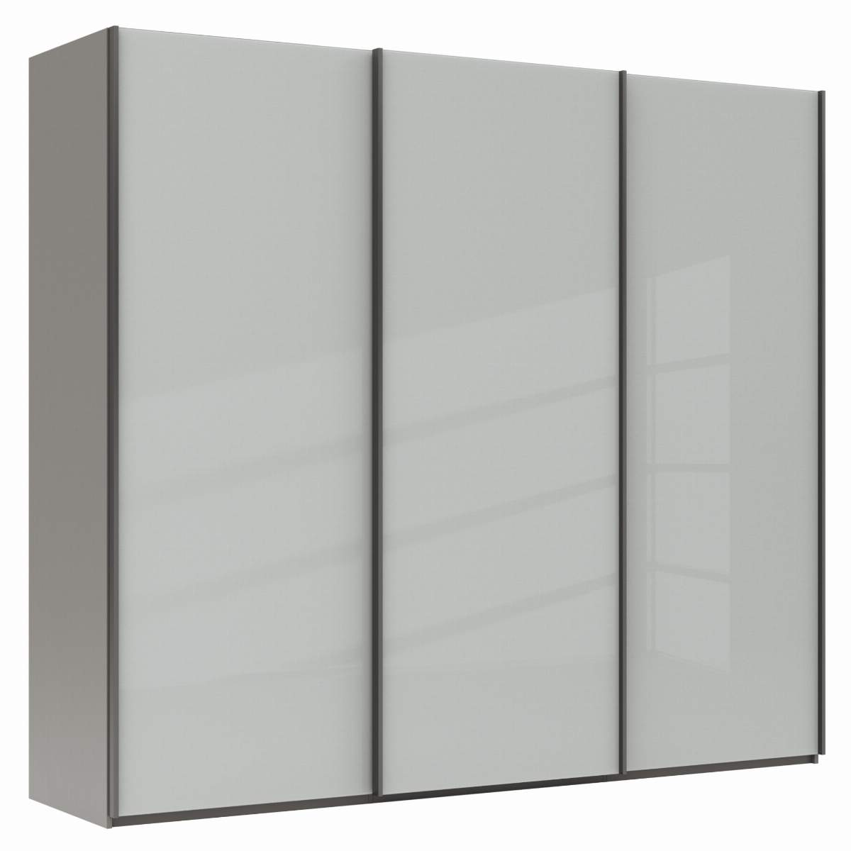 Schwebetürenschrank Marbella - B. ca. 250 cm, Glas, Weiß