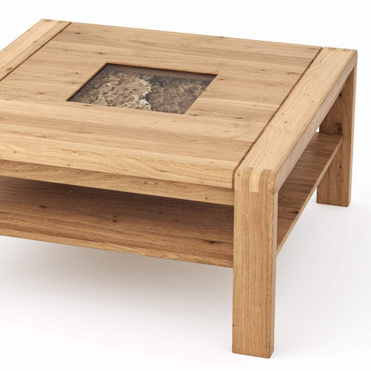 Couchtisch Cartago Soft - BHT ca. 90x45x90 cm, Wildeiche massiv, natur geölt