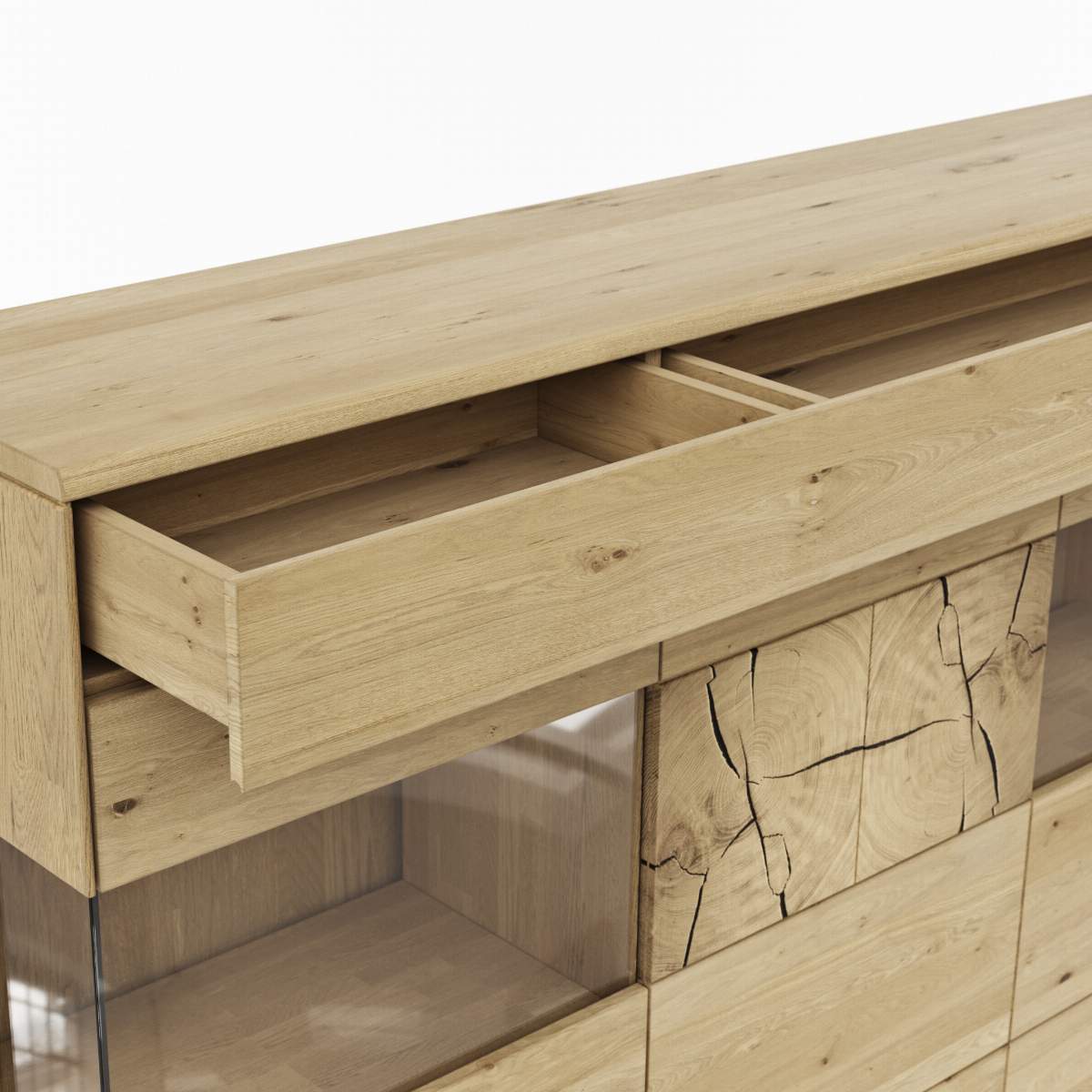 Highboard Amora - Wildeiche massiv bianco