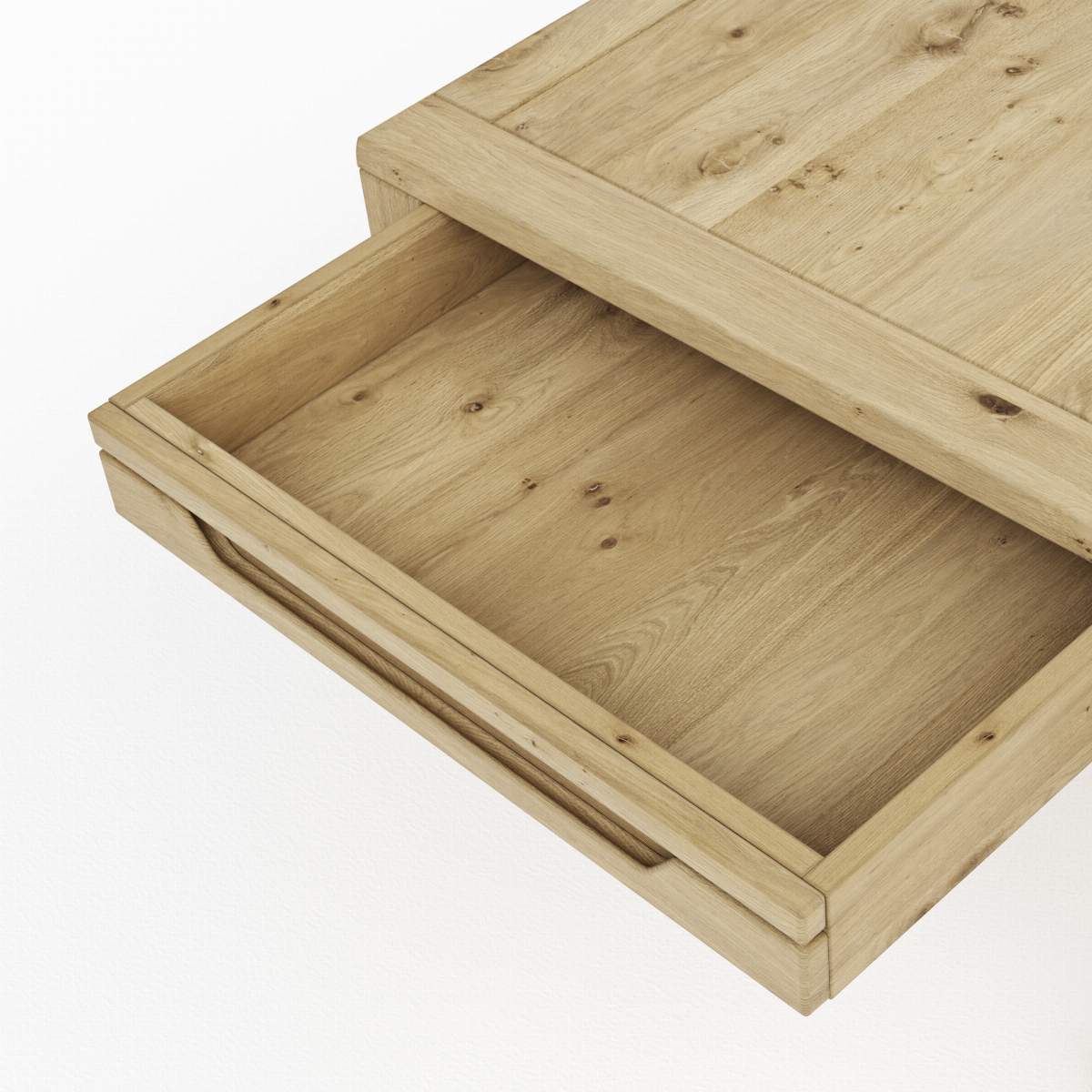 Couchtisch Amora - LBH ca. 65x115x45 cm, Wildeiche massiv bianco