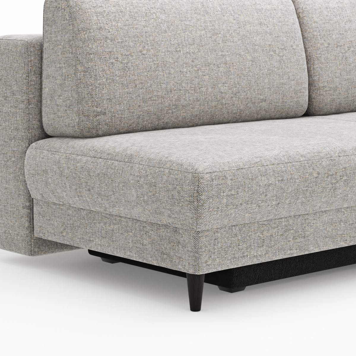 Schlafsofa Salema - 3-Sitzer mit Schlaffunktion (Liegefläche ca. 150x200cm), Stoff, Kiesel