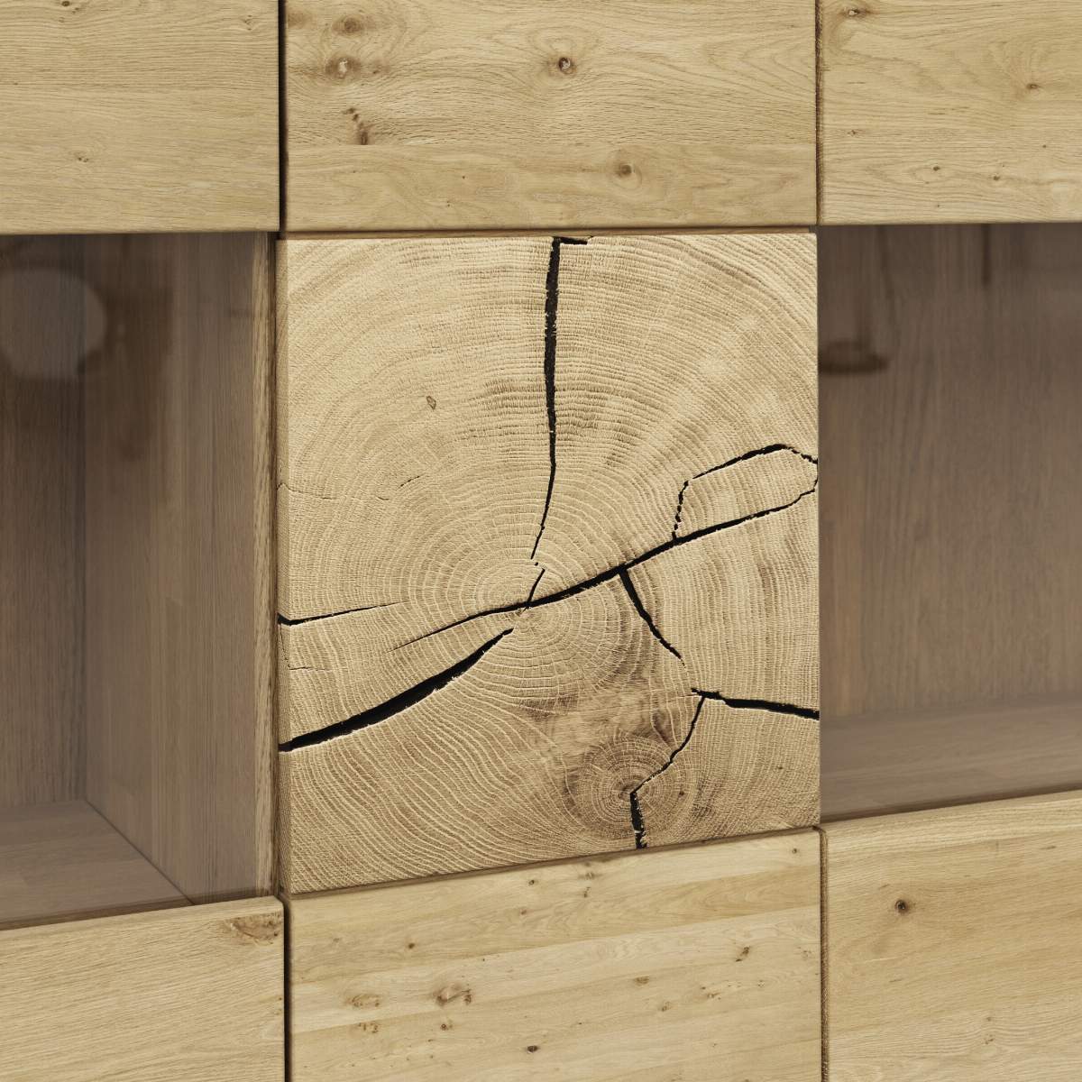Highboard Amora - Wildeiche massiv bianco