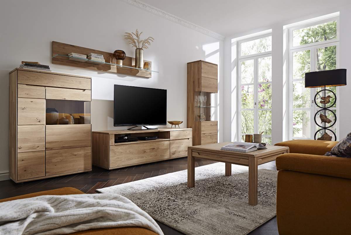 Couchtisch Amora - LBH ca. 80x80x45 cm, Wildeiche massiv bianco