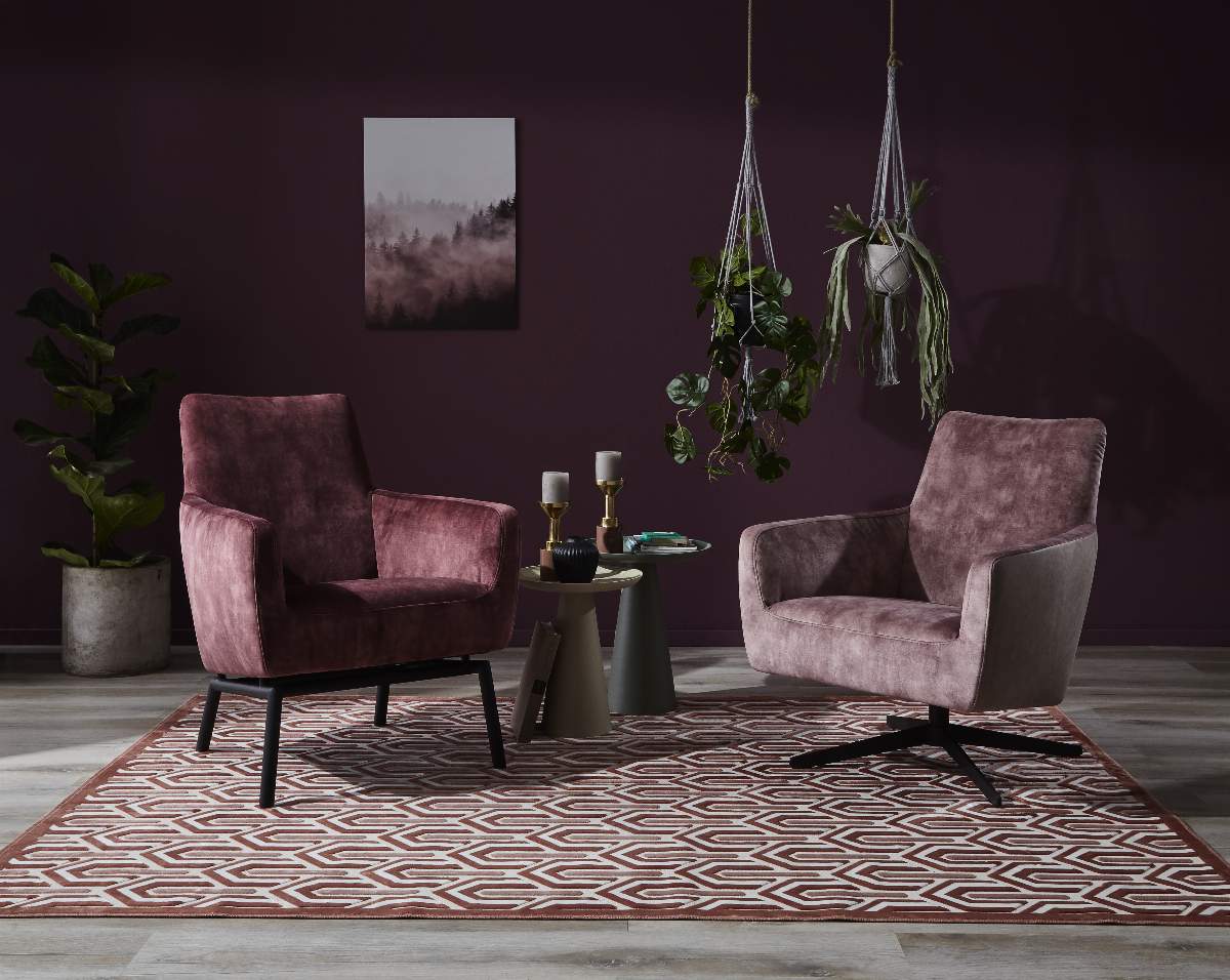 Drehsessel Matina - Größe L, Velour, Mauve