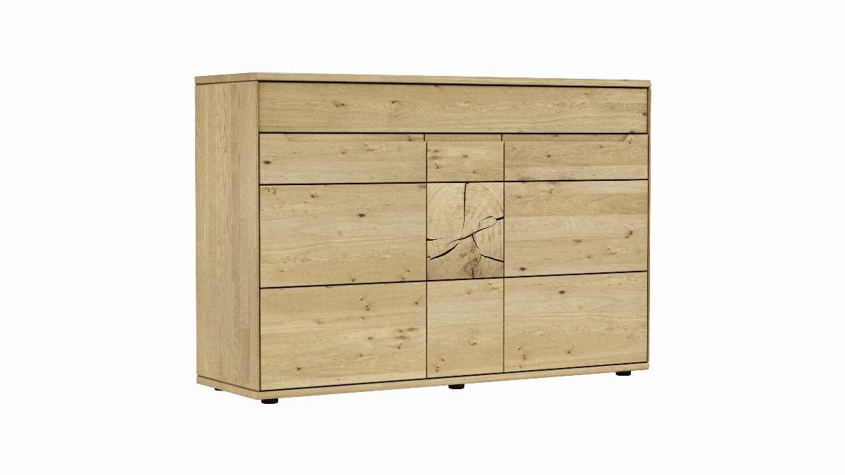 Sideboard Amora - Wildeiche massiv bianco