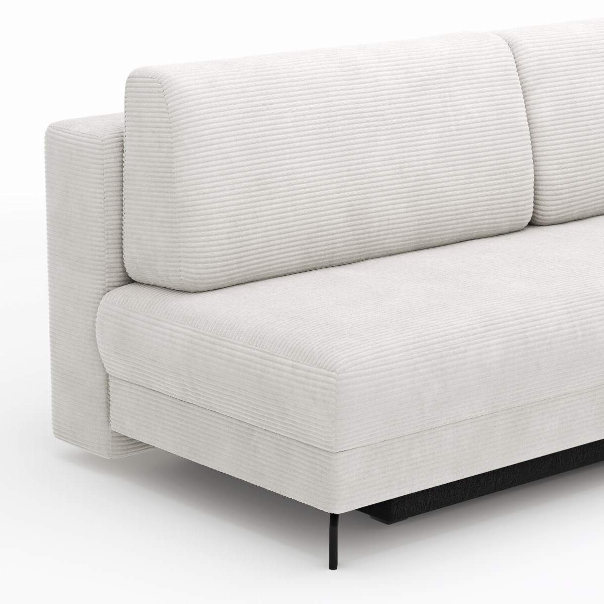 Schlafsofa Salema - 3-Sitzer mit Schlaffunktion (Liegefläche ca. 140x200 cm), Stoff, Weiß