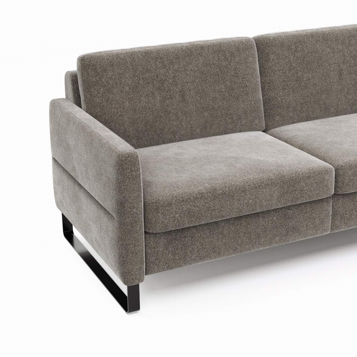 Sofa Arima N - 2,5-Sitzer inkl. Armlehne klappbar, Stoff, Mocca