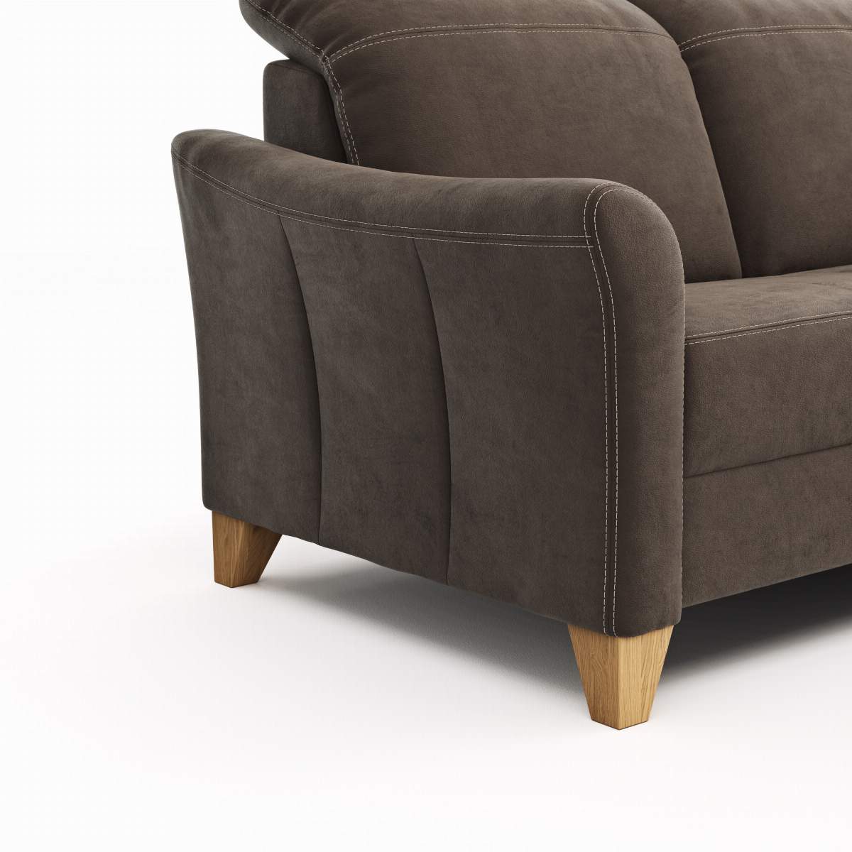 Sofa Canterbury - 2,5-Sitzer inkl. Relaxfunktion/Kopfteil verstellbar (motorisch), Stoff, Dunkelbraun