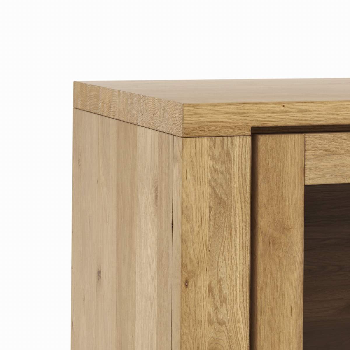 Highboard Bakersfield - sichtbare Rückwand geschroppt, Asteiche massiv, geölt