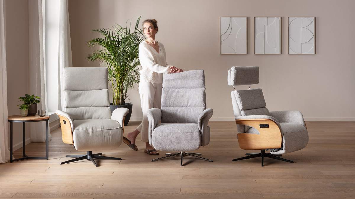 Relaxsessel Amila - Größe L, inkl. 4-motorischer Relaxfunktion und Aufstehhilfe, Leder, Silbergrau