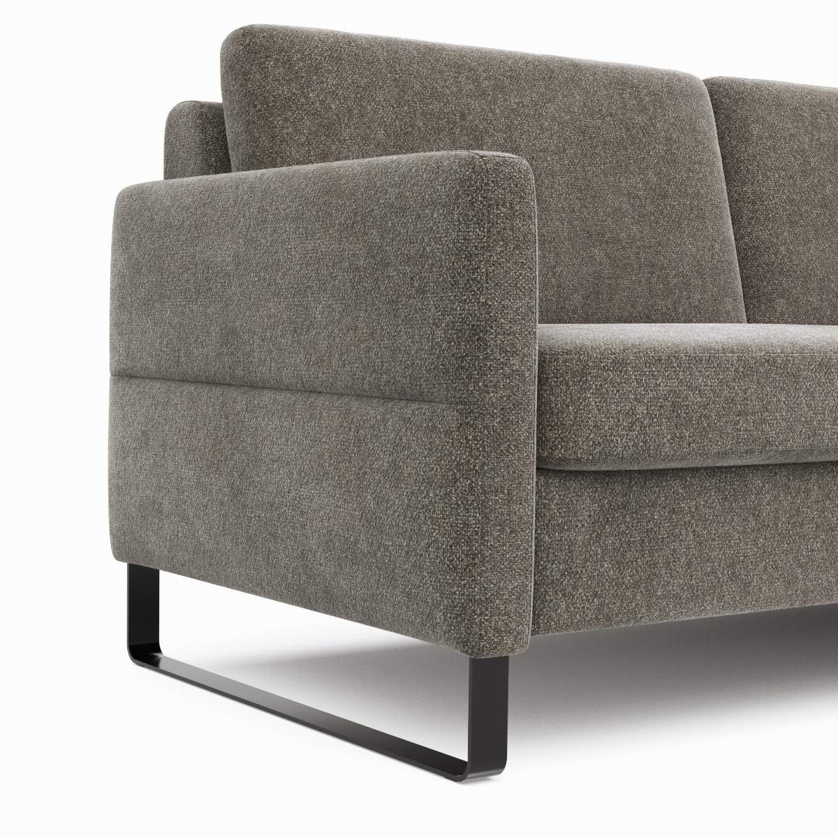 Sofa Arima N - 2-Sitzer inkl. Armlehne klappbar, Stoff, Mocca