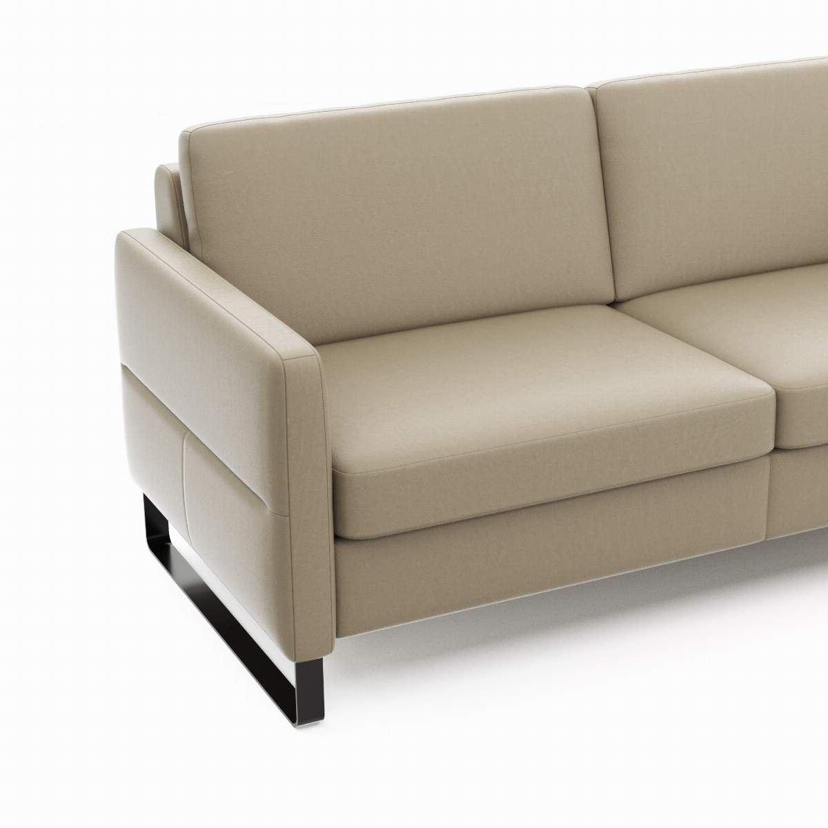 Sofa Arima N - 2,5-Sitzer inkl. Sitzvorzug motorisch, Leder, Champagner