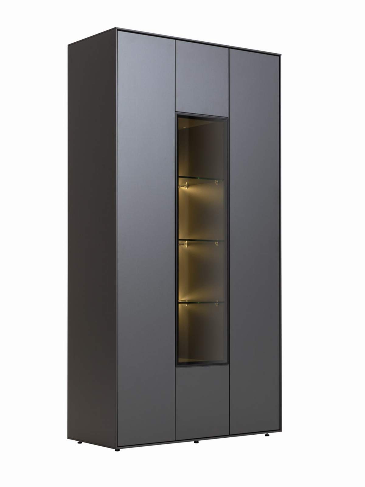 Vitrine Medio - inkl. Beleuchtung, Schiefergrau