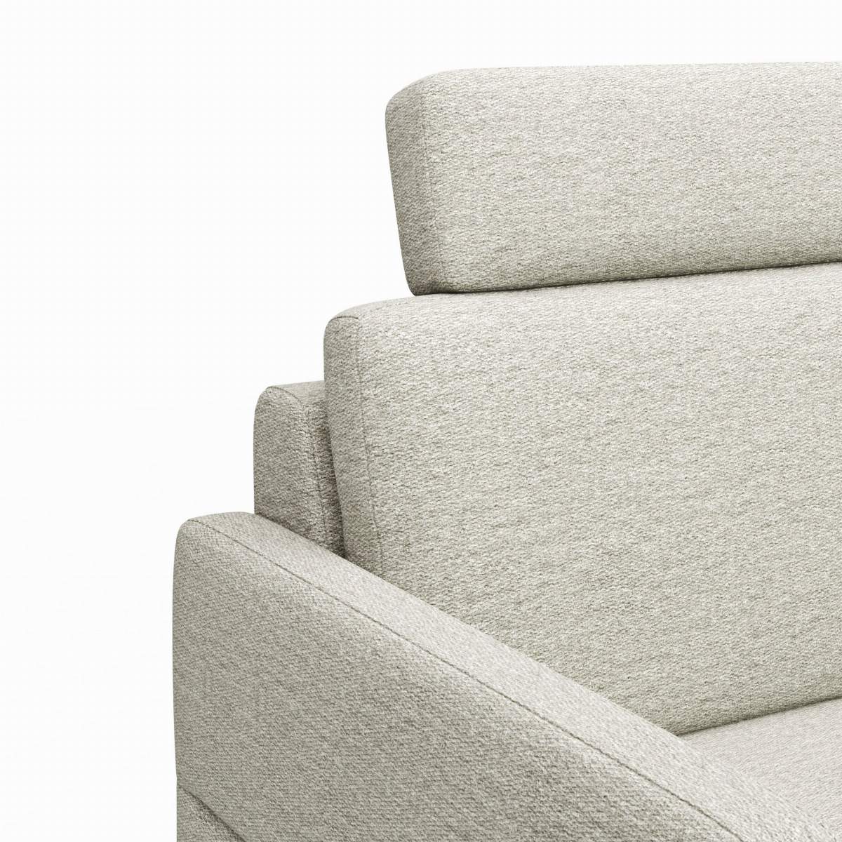Ecksofa Arima N - 2,5-Sitzer mit Longchair rechts inkl. Relaxfunktion und Sitzvorzug (motorisch), Stoff, Creme