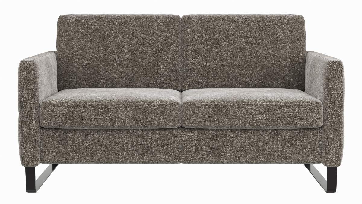 Sofa Arima N - 2-Sitzer inkl. Sitzvorzug motorisch und Armlehne klappbar, Stoff, Mocca