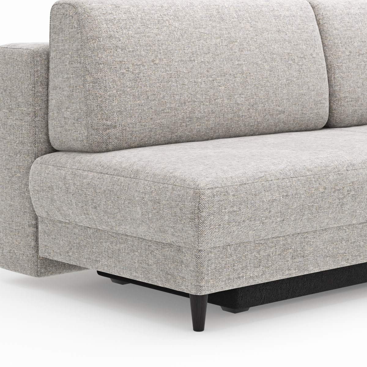 Schlafsofa Salema - 3-Sitzer mit Schlaffunktion (Liegefläche ca. 140x200 cm), Stoff, Kiesel