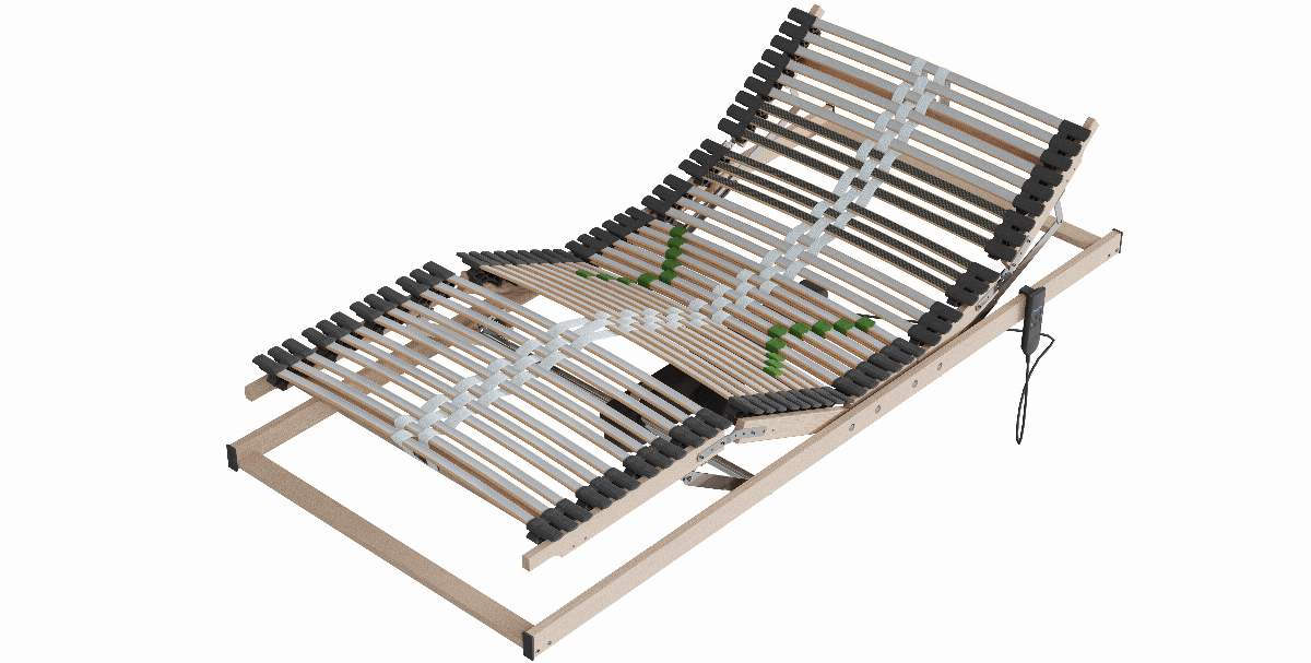Lattenrost Alpin Schlafsysteme Alpin-C-MO - 90x200cm, Kopf-/Fußteil 2-motorisch verstellbar, Kabelsteuerung