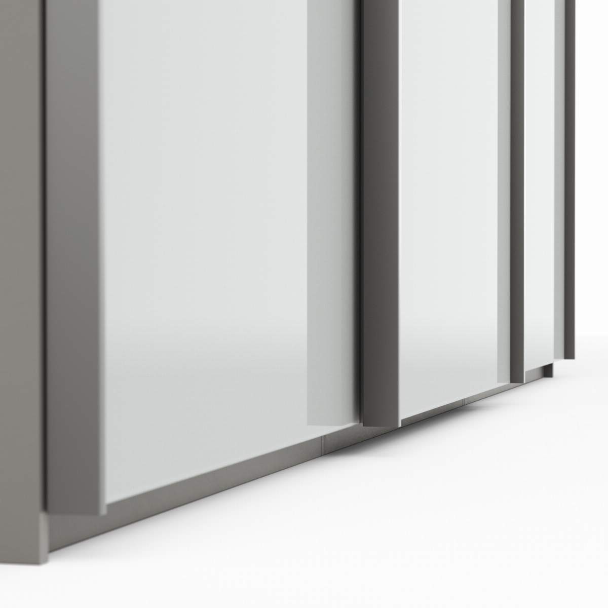Schwebetürenschrank Marbella - B. ca. 250 cm, Glas, Weiß