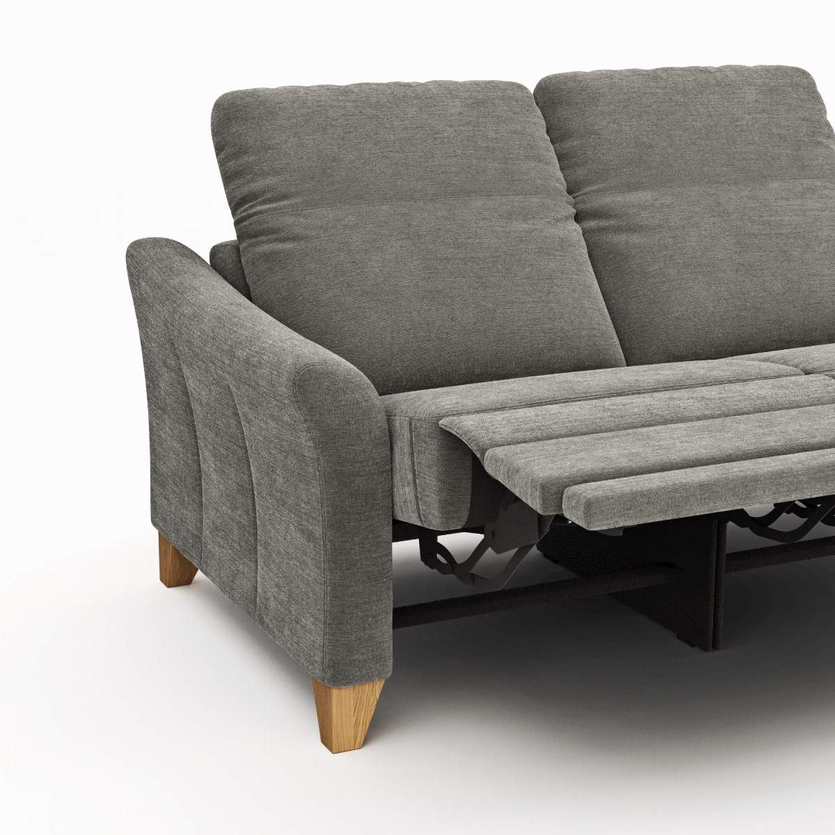 Sofa Canterbury - 2,5-Sitzer inkl. Relaxfunktion/Kopfteil verstellbar (motorisch), Stoff, Silbergrau
