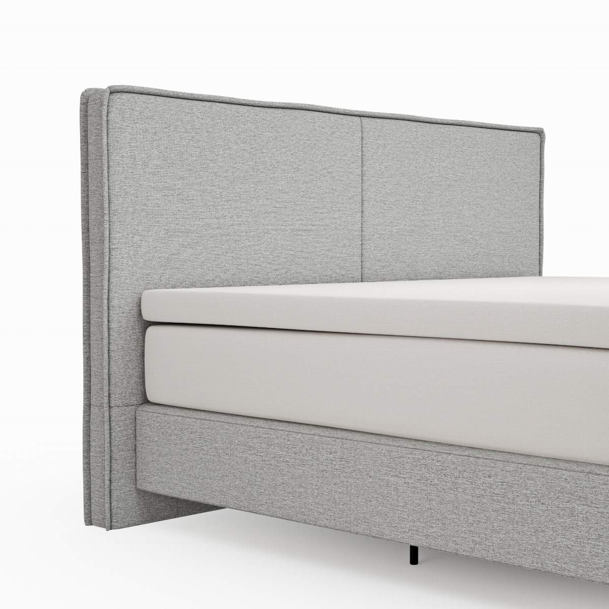 Boxspringbett Alpin - Liegefläche ca. 180x200 cm, Stoff, Grau