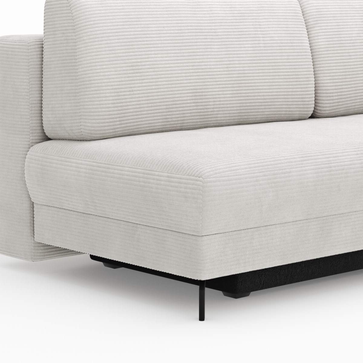 Schlafsofa Salema - 3-Sitzer mit Schlaffunktion (Liegefläche ca. 150x200cm), Stoff, Weiß