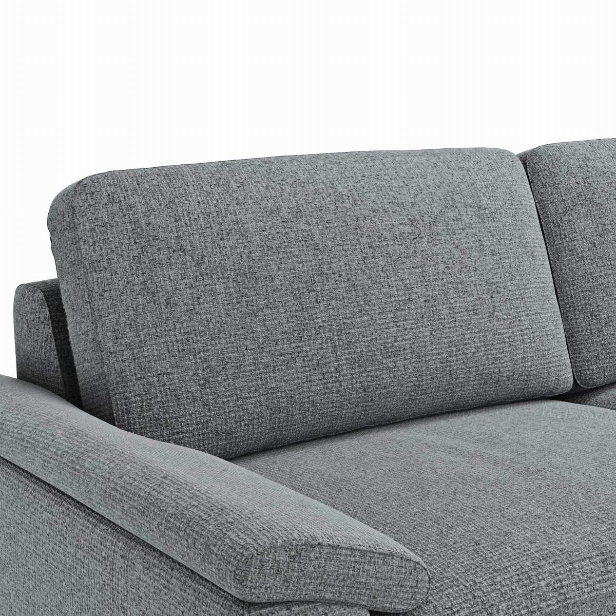 Ecksofa Oviedo - 2,5-Sitzer mit Ecke rechts, Stoff, Grau