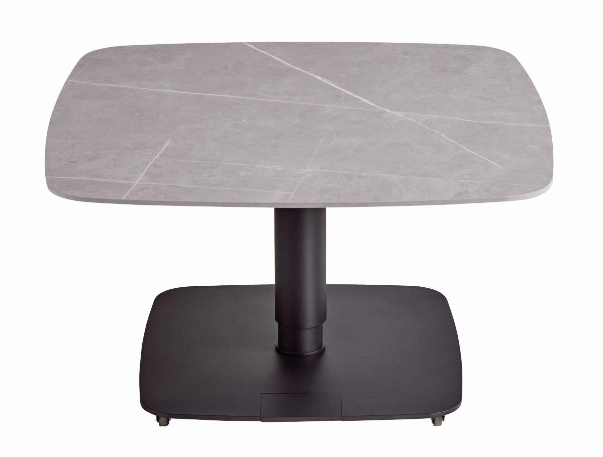 Couchtisch Camas - LBH ca. 75x75x42 cm, Keramik, Dunkelgrau