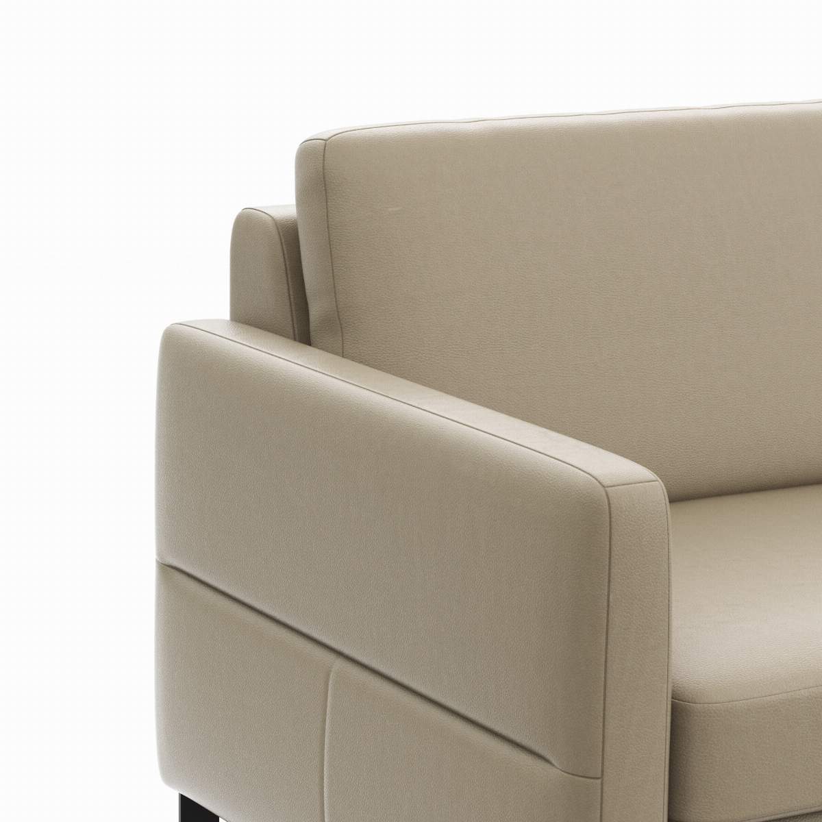 Sofa Arima N - 2-Sitzer inkl. Sitzvorzug motorisch und Armlehne klappbar, Leder, Champagner