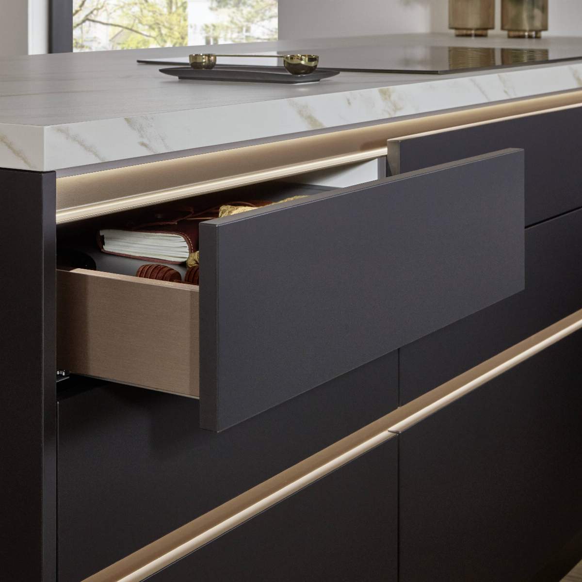 Inselküche EM Riva 2 325,Beton Terragrau