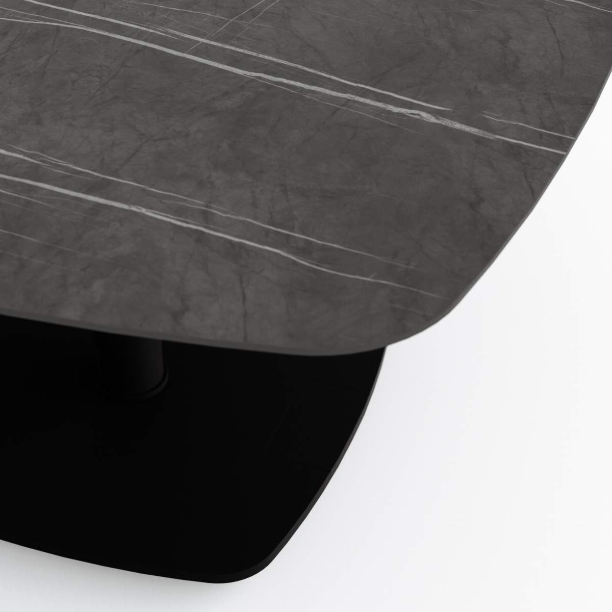 Couchtisch Camas - LBH ca. 75x75x42 cm, Keramik, Dunkelgrau