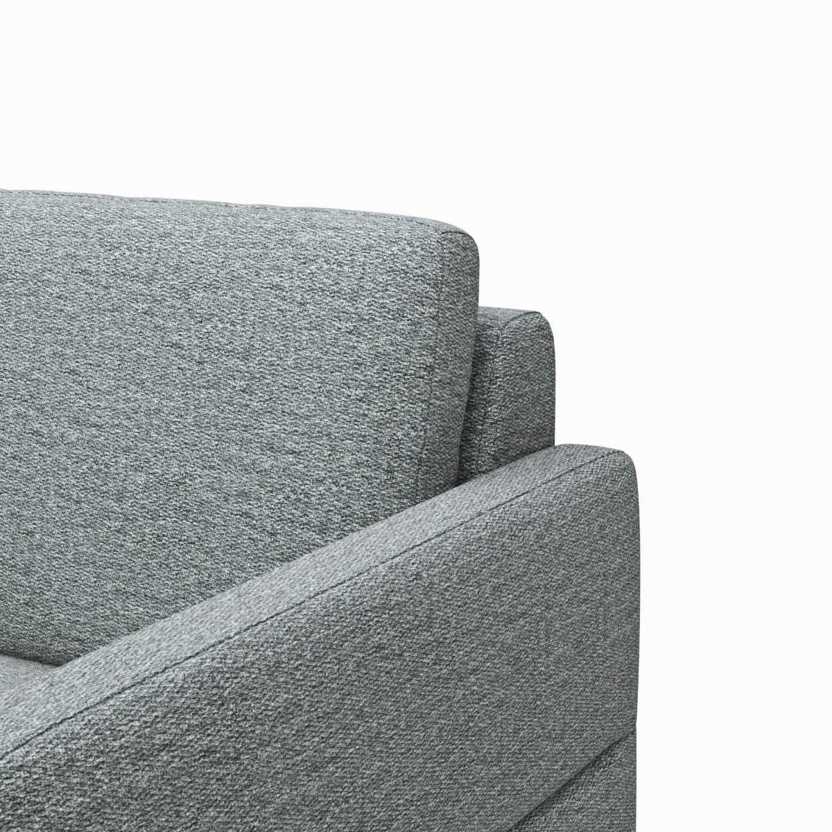 Ecksofa Arima N - Longchair links, 2,5-Sitzer, Stoff, Hellgrau