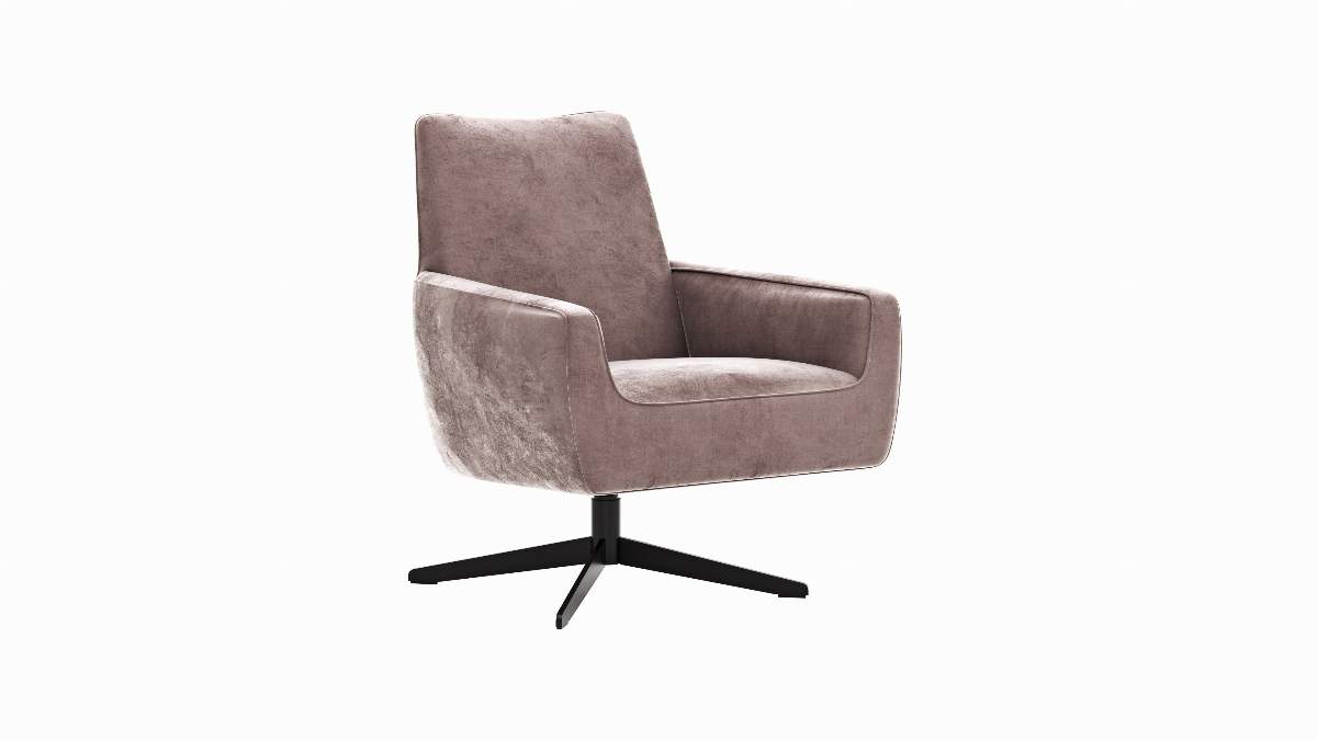 Drehsessel Matina - Größe L, Velour, Mauve