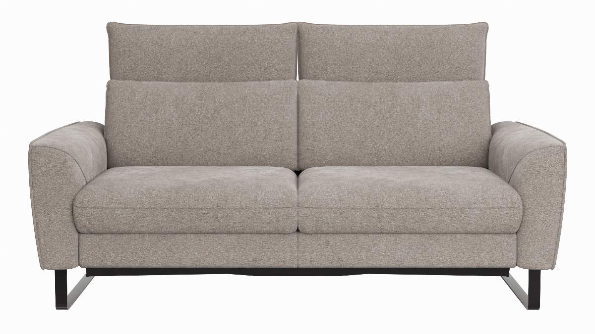 Sofa Avela - 2-Sitzer inkl. Sitzvorzug motorisch und Kopfteil verstellbar, Stoff, Bisquit